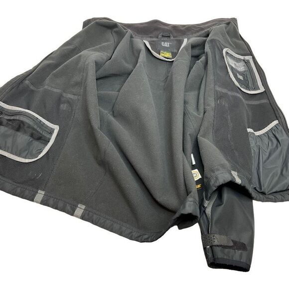 Caterpillar black fleece lined weatherproof jacket size L - Picture 7 of 16